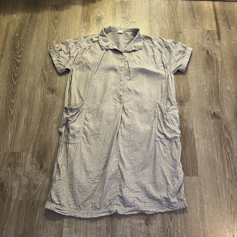 Poetry gray Linen Tunic Shift Dress / Shirtdress